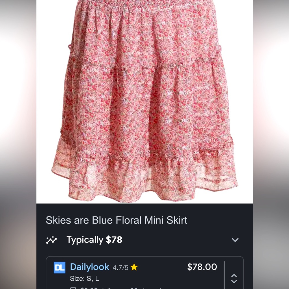 Skies are Blue, floral Ditsy mini skirt Medium